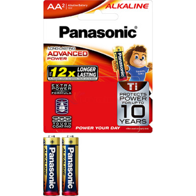 Vỉ Pin kiềm Panasonic Alkaline AA LR6T (2 viên/4 viên/10 viên) - Hàng chính hãng