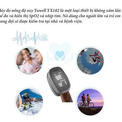 Máy đo nồng độ oxy trong máu SPO2 và nhịp tim Yuwell YX102