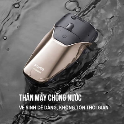 Máy Cạo Râu Flyco 2 Lưỡi Kép Thân Máy Kháng Nước Sạc Nhanh 1 Giờ FS888VN - Hàng Chính Hãng