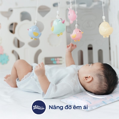 Gối nằm cao su thiên nhiên em bé Liên Á Oval + Kèm áo gối cùng kích thước .