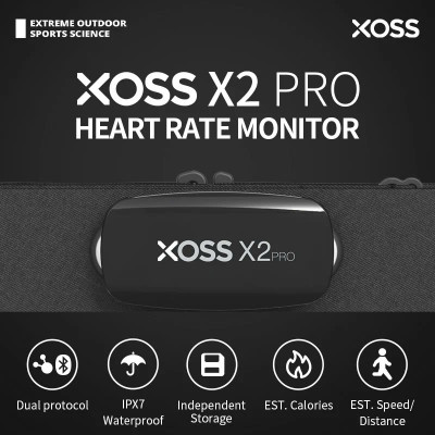 Cảm Biến Nhịp Tim Đeo Ngực Cho VĐV Chuyên Nghiệp XOSS X2 PRO Calories HRM ANT+ Bluetooth IP67 Tương Thích Garmin Bryton Xoss
