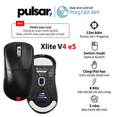 Chuột không dây siêu nhẹ Pulsar Xlite V4 eS (Đi kèm dongle 8K Polling Rate) - Hàng Chính Hãng