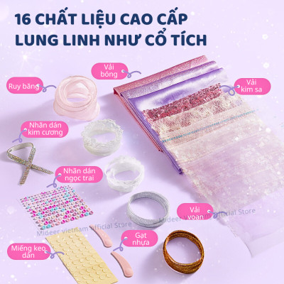 Đồ chơi thiết kế thời trang DIY cho bé gái  5 6 7 8 9 tuổi may vá Mideer Clothing Design House