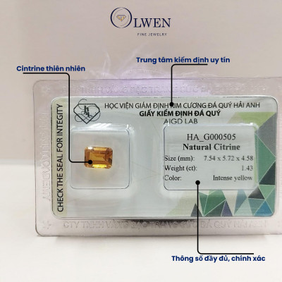 Viên đá thạch anh vàng ( citrine ) thiên nhiên  HA_G000505