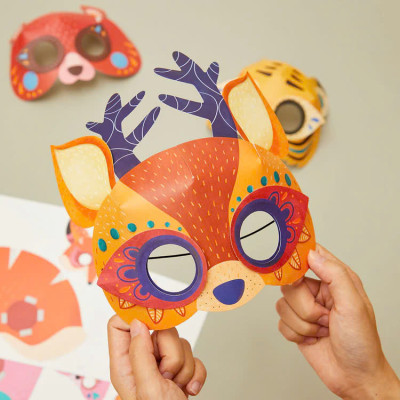 Đồ Chơi Gấp Giấy Thủ Công Mideer Paper Masks – Mặt Nạ Động Vật