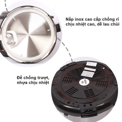 Nồi áp suất điện Comet CM6150 5 lít – 900W, 5 chế độ nấu, lòng chống dính, hàng chính hãng 