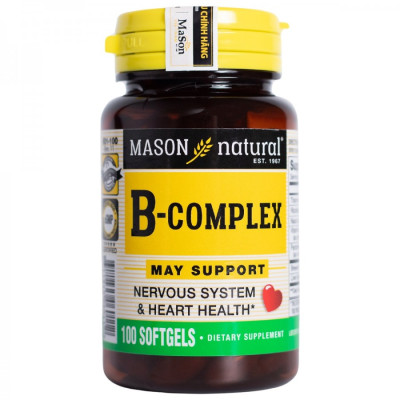 Viên uống Bổ sung vitamin nhóm B cho cơ thể Mason Natural B-Complex – 100 viên