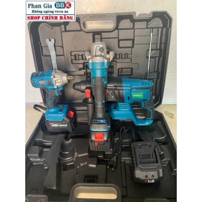 Bộ Combo Gồm Máy Khoan Đục Bê Tông, Máy Mài Và Bulong Dùng Pin 199V 15 Cell, Máy Siêu Khỏe - Bảo Hành 1 Năm