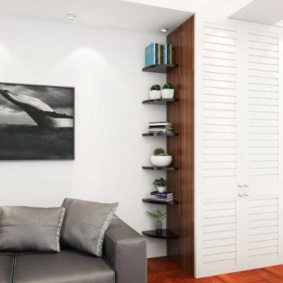 Bộ 3 Kệ Trang Trí Treo Góc Tường Juno Sofa Hình Cung Tròn (Không Cần Khoan Tường) KT 28x 28x1.8cm