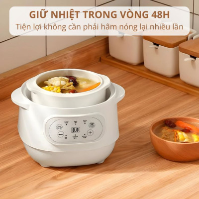 Nồi nấu cháo chưng yến 1 Lít Mishio MK383 - Hàng chính hãng