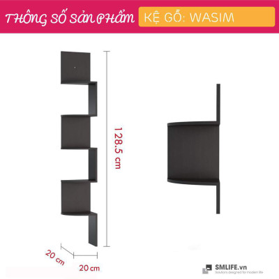 Kệ trang trí phòng khách gỗ công nghiệp SMLIFE Wasim