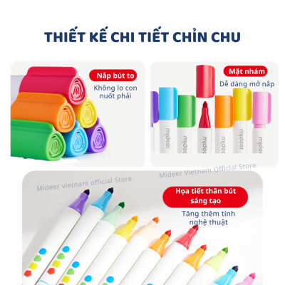 Bút màu nước cho bé Mideer, bút lông xóa được an toàn cho bé Washable Marker