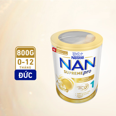 Thùng 6 lon Sữa bột Nestlé NAN SUPREMEPRO 1 800g nhập khẩu Đức với 5HMO & đạm Gentle Optipro (Dành cho trẻ từ 0 - 12 tháng tuổi)