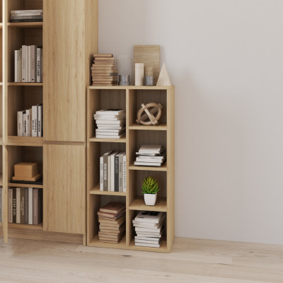 HAPPY FURNITURE ,Kệ sách 7 ngăn - CATY , KSA_094, 52cm x 28cm x 100cm DxRxC