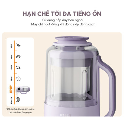 Máy làm sữa hạt đa năng Lebenlang LBL1689, 500W, 800ml, tiết kiệm thời gian, có hẹn giờ, bảo hành 2 năm - hàng chính hãng