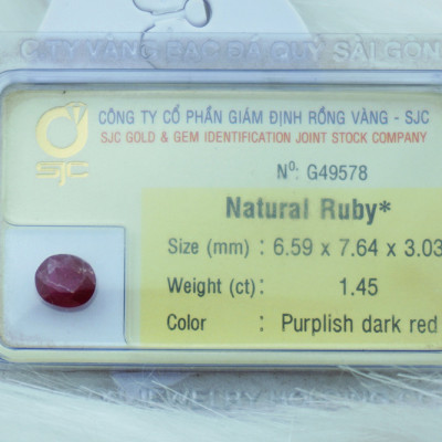 Mặt Đá Ruby Tự Nhiên Kiểm Định Mài giác Oval
