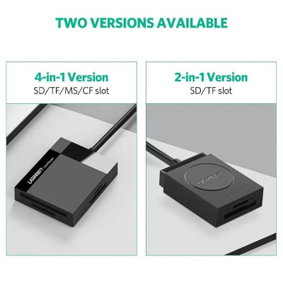 Ugreen UG30335CR125TK 1M Màu Xám Đầu đọc thẻ USB 3.0 hỗ trợ thẻ TF/SD/CF/MS - HÀNG CHÍNH HÃNG