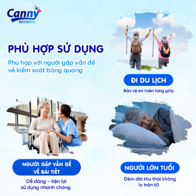 Tã/Bỉm Quần Người Lớn, Người Già Canny Siêu Mềm Mại, Siêu Thấm, Kháng Khuẩn XL7 (7 miếng)