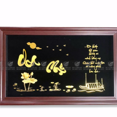 Tranh chữ cha mẹ dát vàng 24k(40×65 cm) MT Gold Art- Hàng chính hãng, trang trí nhà cửa, phòng làm việc, quà tặng sếp, đối tác, khách hàng, tân gia, khai trương 