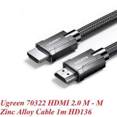 Ugreen UG70322HD136TK 1M 2.0 4K 60Hz 18Gbps màu đen Cáp HDMI chống nhiễu độ phân giải Cao - HÀNG CHÍNH HÃNG