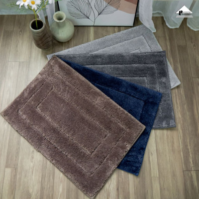 Thảm lau chân, thảm chùi chân thấm nước sợi len trơn chống trượt, cho phòng khách, phòng tắm - Giao màu ngẫu nhiên