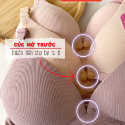 Combo 3 Áo lót ngực cho bà bầu và cho bé con bú mở khuy không gọng chống chảy xệ kháng khuẩn áo chip LỤA TĂM 