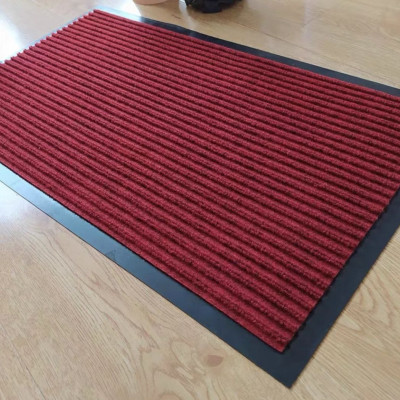 Thảm Chùi Chân chống trượt đế cao su trải sảnh 120cm x180cm - Đỏ đun & Xám đen