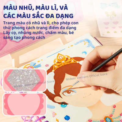 Mideer Make up Manual thiết kế thời trang, trang điểm, tô màu cho bé 3 4 5 6 7 tuổi
