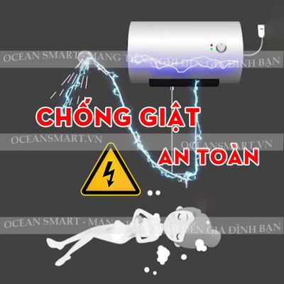 Công Tắc Chống Giật Bình Nóng Lạnh Thông Minh Luxury - CTCG-LUXCN
