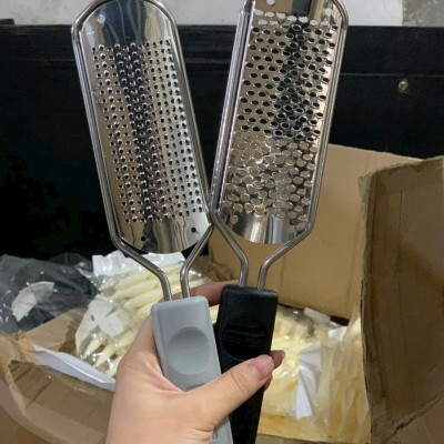 Cây Chà Gót Chân Inox Lưỡi Nổi To Nhỏ Loại Tốt Dài 27cm, Loại Bỏ Tế Bào Cũ, Tay Cầm Nhựa Cứng Bền, Làm Sạch Gót Chân Hiệu Quả, Phụ Kiện Làm Nail