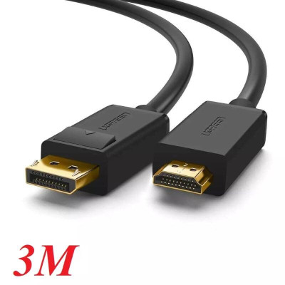 Ugreen UG10203DP101TK 3M Màu Đen Cáp chuyển đổi Displayport sang HDMI thuần đồng - HÀNG CHÍNH HÃNG