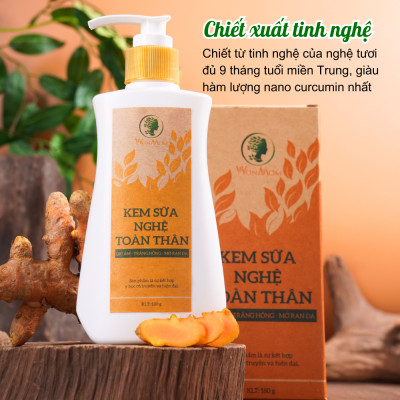 Bộ tắm body và dưỡng trắng toàn thân Wonmom ( 1 Kem sữa nghệ toàn thân + 1 Sữa tắm cho mẹ )