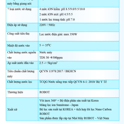 Máy Lọc Nước Điện Giải Ion Kiềm ROBOT IonPrince 37 - Hàng Chính Hãng