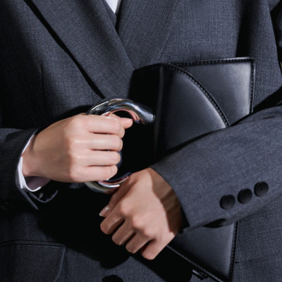 Áo blazer vai rộng cổ 2 ve ZELDA màu xám chì thiết kế cao cấp WHITE CHIC