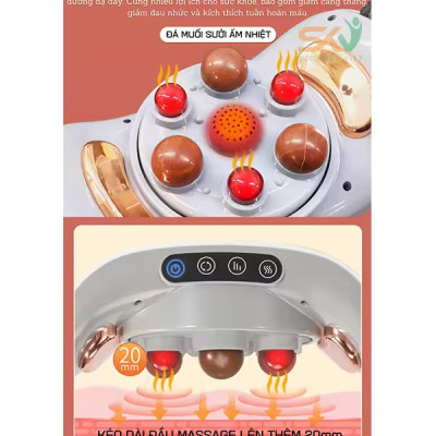 ￼Máy Massage Bụng Lưng Đùi Pin Sạc Tích Hợp Đá Nóng Himalaya Hỗ Trợ Giảm Mỡ Bụng Đai Mát Xa Bụng Eo Lưng