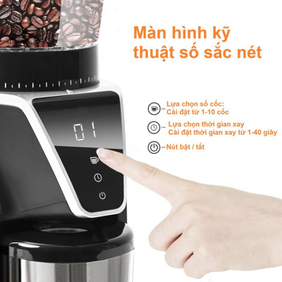 Máy xay hạt cà phê Espresso Olodo CG-001, công suất 165W, Sở hữu 31 cấp độ xay - Hàng chính hãng