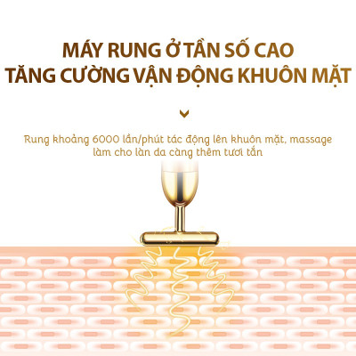 Máy massage mặt xi mạ vàng 24K giúp giảm nếp nhăn, chống lão hoá, giảm quầng thâm bọng mắt (Hàng Chính Hãng)