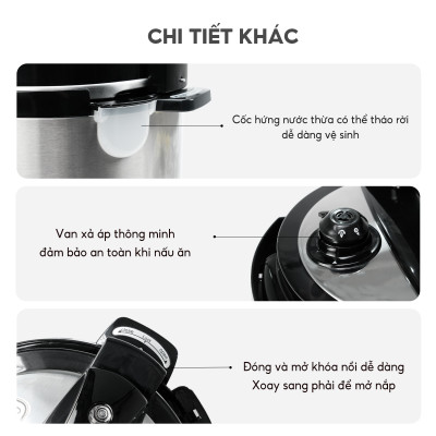 Nồi áp suất điện tử đa năng LEBENLANG LBEE0908-EC dung tích 6L, công suất 1000W - hàng chính hãng