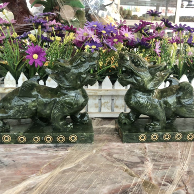 Bộ combo Tỳ Hưu, Cóc Ba Chân, Cóc Ngậm Tiền, Thiềm Thừ và Long quy, Rùa đầu rồng phong thủy đá ngọc Ấn Độ