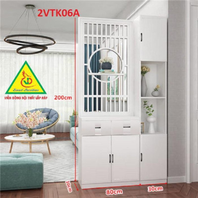 Tủ kệ trang trí kiêm vách ngăn phòng khách , nhà bếp 2VTK06 - Nội thất lắp ráp Viendong Adv