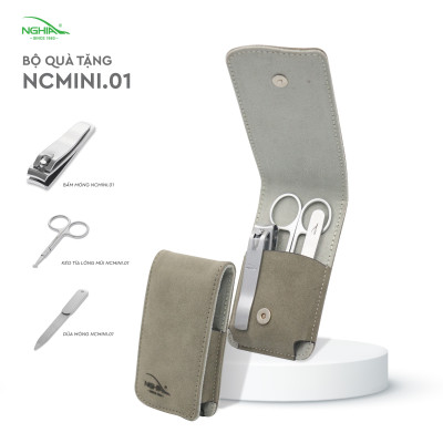 Bộ Quà Tặng 3 Sản Phẩm Thép Không Gỉ Cao Cấp KỀM NGHĨA NCARE Mini Xám (Không Kềm)