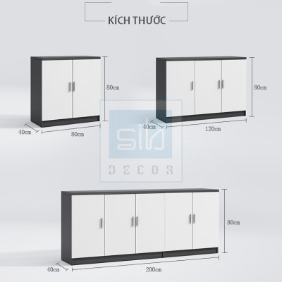 Tủ Gỗ Để Hồ Sơ, Tài Liệu Nhiều Cánh Phù Hợp Cho Văn Phòng SIB Decor HS17