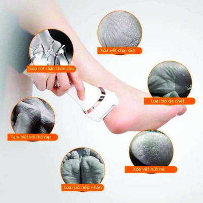 Dụng Cụ Chà Gót Chân, Mài Gót Chân, Tẩy Da Chết Cao Cấp - Có Tích Điện, Tặng Kèm 3 Đầu Mài Thạch Anh 2 Chế Độ Mịn Da Quà Tặng Phụ Kiện 10 Món Cho Tiệm Nail Cá Nhân Nam Nữ Tại Nhà - Giao Màu Ngẫu Nhiên