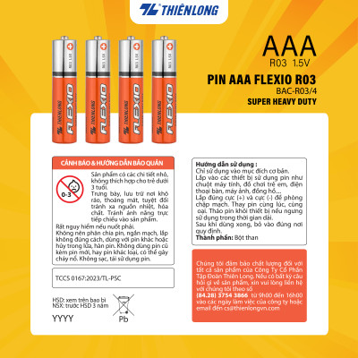 Pin loại AA/ AAA/ D Thiên Long Flexio - Hạn sử dụng siêu lâu