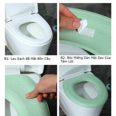 Miếng Lót, Đệm Lót Bồn Cầu Giữ Ấm Mùa Đông KUNBE, Chống Thấm Nước Chất Liệu Mút Xốp EVA Mềm Mại Ấm Áp - Giao Màu Ngẫu Nhiên