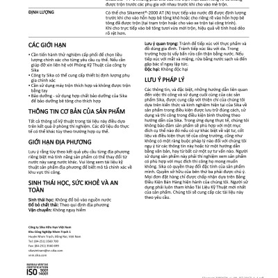 Phụ gia giúp giảm nước cao cấp cho bê tông - Sikament 2000 AT (thùng 25lít)