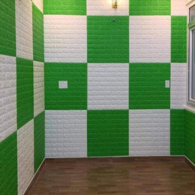 Bộ 5 Tấm Xốp Dán Tường 3D Giả Gạch Xanh Lá 70cmx77cm 