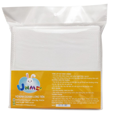 Lót Xu, Tấm Lót Phân Xu Chống Thấm Cho Bé Sơ Sinh UNMEI Dày Dặn, 3 Lớp Mềm Mại Bịch 30 Miếng, Chống Thấm Cực Tốt