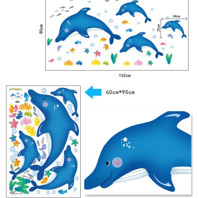 Decal dán tường Cá heo nhảy múa AmyShop DB023