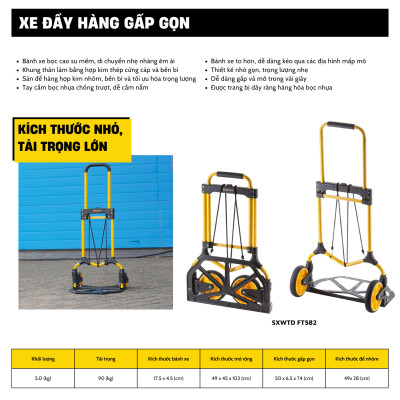 Xe Đẩy Tay 2 Bánh Cao Cấp Có Thể Gấp Gọn Stanley FT582